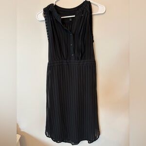 Banana Republic Black Pleated Midi Dress